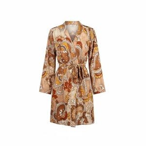 BCBG Max Azria Floral Kimono Wmns L Open Tie Midi NWT Shirt Layer Boho Festival‎